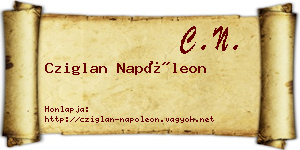 Cziglan Napóleon névjegykártya